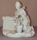 Statue Sculpture Jardinière En Biscuit De Porcelaine Époque 1900 Ancien Signé