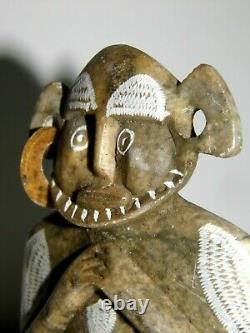 Statue Sculpture Maya Précolombienne Très Ancienne Et Rare En Marbre Splendide