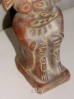 Statue Sculpture Maya Précolombienne Très Ancienne Et Rare En Terre Cuite Tbe