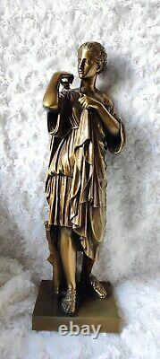 Statue Sculpture bronze Ancien Diane de Gabies XIXème Siècle Signé Gautier
