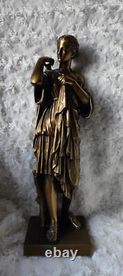 Statue Sculpture bronze Ancien Diane de Gabies XIXème Siècle Signé Gautier
