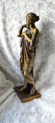 Statue Sculpture bronze Ancien Diane de Gabies XIXème Siècle Signé Gautier