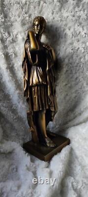 Statue Sculpture bronze Ancien Diane de Gabies XIXème Siècle Signé Gautier