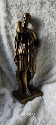 Statue Sculpture bronze Ancien Diane de Gabies XIXème Siècle Signé Gautier