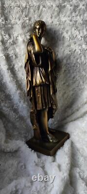 Statue Sculpture bronze Ancien Diane de Gabies XIXème Siècle Signé Gautier