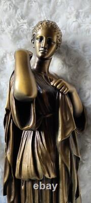 Statue Sculpture bronze Ancien Diane de Gabies XIXème Siècle Signé Gautier