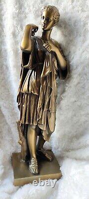Statue Sculpture bronze Ancien Diane de Gabies XIXème Siècle Signé Gautier