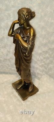 Statue Sculpture bronze Ancien Diane de Gabies XIXème Siècle Signé Gautier