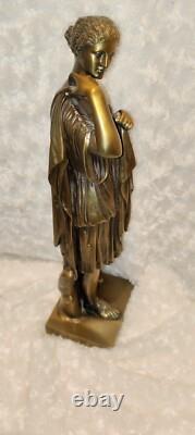 Statue Sculpture bronze Ancien Diane de Gabies XIXème Siècle Signé Gautier