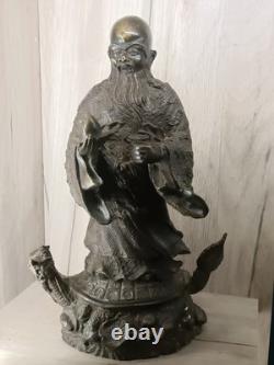Statue Sculpture en Bronze Shou Xing Dieu de la Longévité ancienne