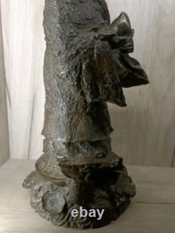 Statue Sculpture en Bronze Shou Xing Dieu de la Longévité ancienne