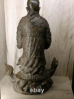 Statue Sculpture en Bronze Shou Xing Dieu de la Longévité ancienne