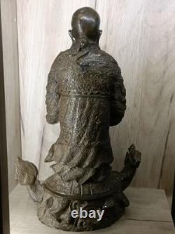 Statue Sculpture en Bronze Shou Xing Dieu de la Longévité ancienne