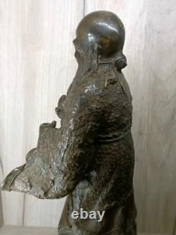 Statue Sculpture en Bronze Shou Xing Dieu de la Longévité ancienne