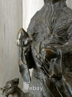 Statue Sculpture en Bronze Shou Xing Dieu de la Longévité ancienne