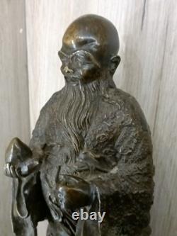 Statue Sculpture en Bronze Shou Xing Dieu de la Longévité ancienne