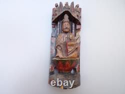 Statue Statuette religieuse tres ancienne en bois peint Vierge et l enfant