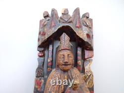 Statue Statuette religieuse tres ancienne en bois peint Vierge et l enfant