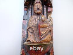 Statue Statuette religieuse tres ancienne en bois peint Vierge et l enfant