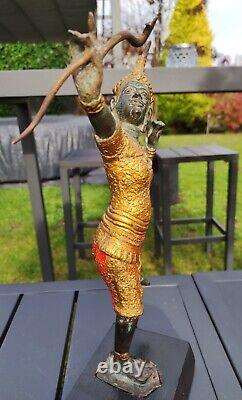 Statue Thaïlandaise ancienne du Prince Rama/Danseur à l Archer. Bronze coulé