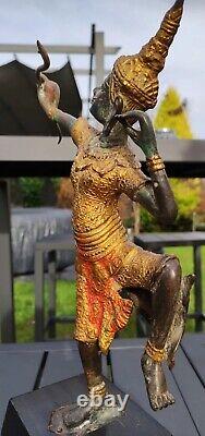 Statue Thaïlandaise ancienne du Prince Rama/Danseur à l Archer. Bronze coulé