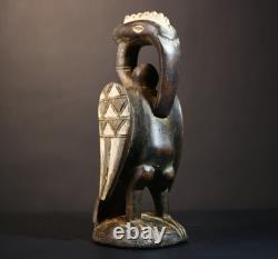 Statue africaine bois sénoufo oiseau fertilité sculpture ancienne art