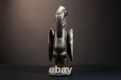 Statue africaine bois sénoufo oiseau fertilité sculpture ancienne art