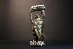 Statue africaine bois sénoufo oiseau fertilité sculpture ancienne art