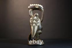 Statue africaine bois sénoufo oiseau fertilité sculpture ancienne art
