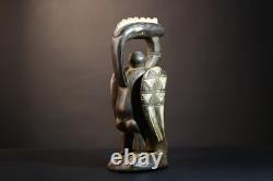 Statue africaine bois sénoufo oiseau fertilité sculpture ancienne art