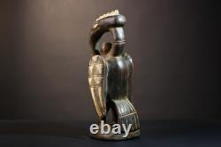 Statue africaine bois sénoufo oiseau fertilité sculpture ancienne art