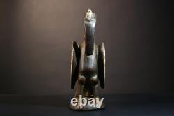 Statue africaine bois sénoufo oiseau fertilité sculpture ancienne art