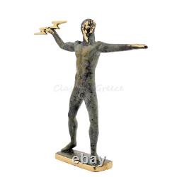 Statue ancien dieu grec Zeus 6,14 15,6 cm laiton moulé mythologie neuf