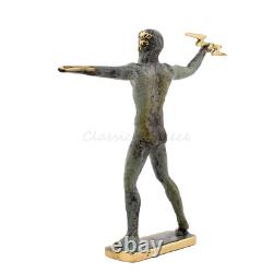 Statue ancien dieu grec Zeus 6,14 15,6 cm laiton moulé mythologie neuf
