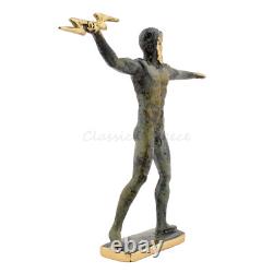 Statue ancien dieu grec Zeus 6,14 15,6 cm laiton moulé mythologie neuf