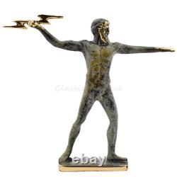 Statue ancien dieu grec Zeus 6,14 15,6 cm laiton moulé mythologie neuf