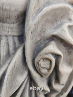 Statue ancienne Vierge à l'Enfant plâtre / pierre reconstituée 70 cm