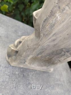 Statue ancienne Vierge à l'Enfant plâtre / pierre reconstituée 70 cm