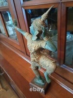 Statue ancienne danseur Thaïlandais bronze Prince Rama