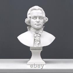 Statue ancienne de musicien sculpture en marbre buste Mozart 28,5 cm / 11,2
