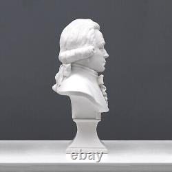 Statue ancienne de musicien sculpture en marbre buste Mozart 28,5 cm / 11,2