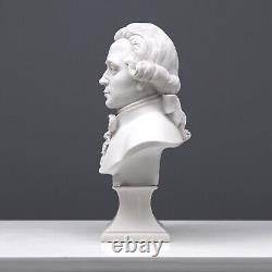 Statue ancienne de musicien sculpture en marbre buste Mozart 28,5 cm / 11,2