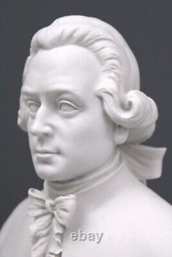 Statue ancienne de musicien sculpture en marbre buste Mozart 28,5 cm / 11,2