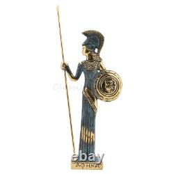 Statue ancienne déesse grecque Athéna javelot 7,8 20 cm laiton moulé mytho