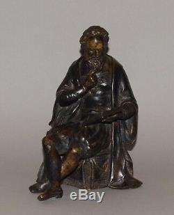 Statue ancienne en bronze homme style Henri IV bulletin des lois sculpture