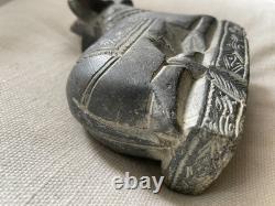 Statue ancienne en pierre Nandi, taureau sacré sculpture artisanale Inde, shiva