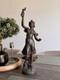 Statue Ancienne En R&eacute;gule Chrysanth&egrave;me Par Louis Guillemin Art Nouveau
