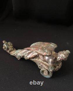 Statue ancienne figurine élément bronze style ancien décor ailes de déesse fé