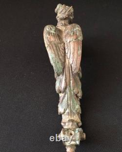 Statue ancienne figurine élément bronze style ancien décor ailes de déesse fé