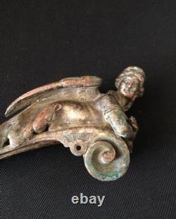 Statue ancienne figurine élément bronze style ancien décor ailes de déesse fé